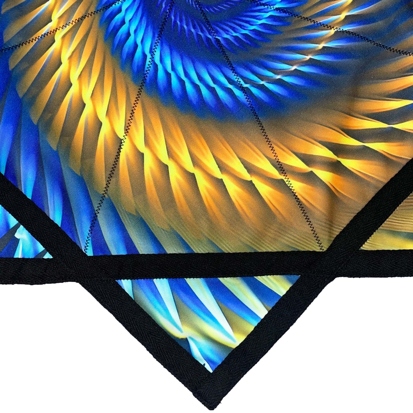 Flowstar Beginners Flow Star Spinning Cloth Easy to Rotate Sided Print Juggling and Skill Toy Fingertip Rotating Flow Toy Dapo Star Yellow&Blue (R02-style2)