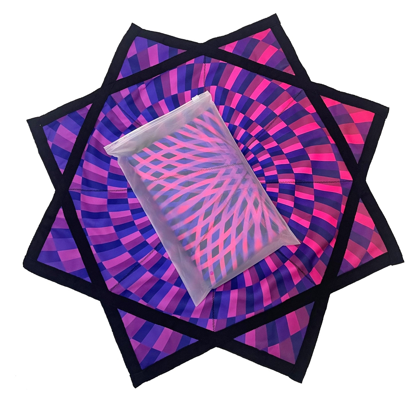 Flowstar Beginners Flow Star Spinning Cloth Easy to Rotate Sided Print Double Stitched Flow Toy Dapo Star Purple (R01-Style1)