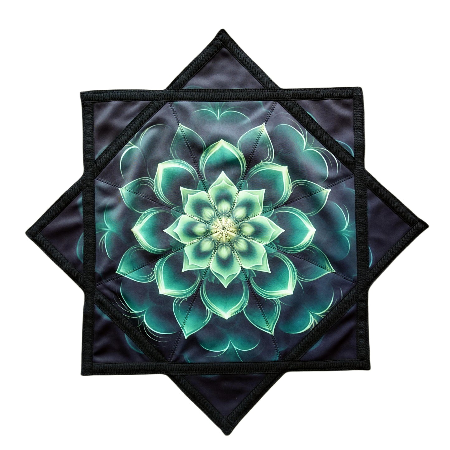 FlowStar Blacklight (UV Reactive) Beginners Spinning Cloth to Sided Print Flow Toy Fingertip Rotating Dapo Star (R05-style5)