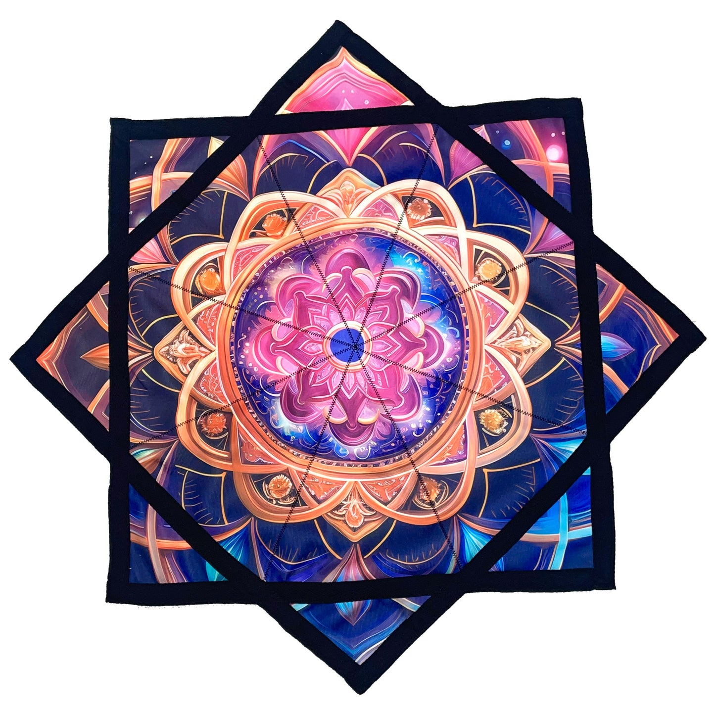 Flowstar Beginners Flow Star Spinning Cloth Easy to Rotate Sided Print Double Stitched Flow Toy Dapo Star Mandala Meditation (Style-15)