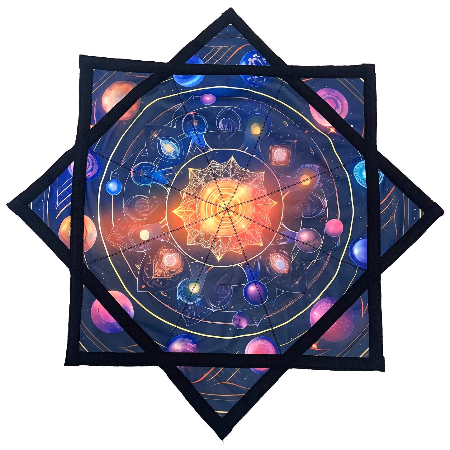 Flowstar Flow Toy Flow Star Beginners Spinning Cloth Easy to Rotate Sided Print Double Stitched Dapo Star Planet Meditation (Style-16)
