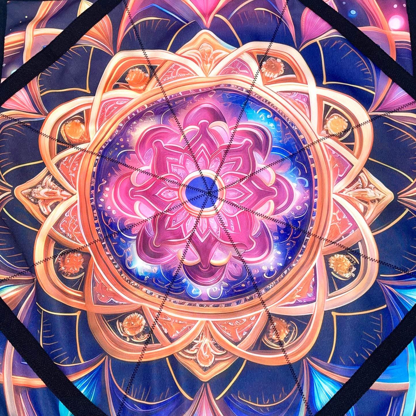 Flowstar Beginners Flow Star Spinning Cloth Easy to Rotate Sided Print Double Stitched Flow Toy Dapo Star Mandala Meditation (Style-15)