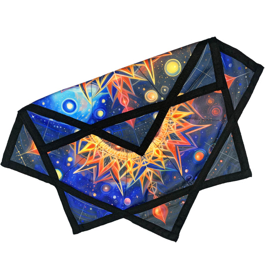 Flowstar Beginners Flow Star Spinning Cloth Easy to Rotate Sided Print Double Stitched Flow Toy Dapo Star Meditation (Style-18)