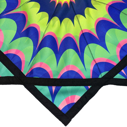 Flowstar Beginners Flow Star Spinning Cloth Easy to Rotate Sided Print Fingertip Rotating Flow Toy Double Stitched Flow Toy Dapo Star Green&Yellow (Style-8)