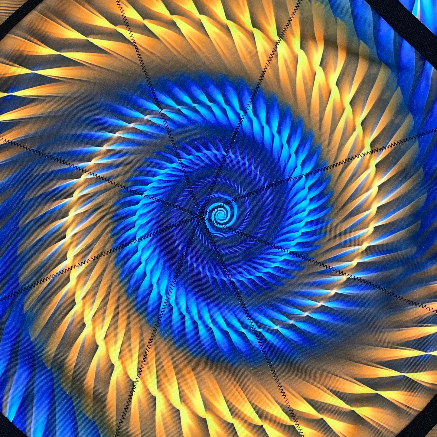 Flowstar Beginners Flow Star Spinning Cloth Easy to Rotate Sided Print Juggling and Skill Toy Fingertip Rotating Flow Toy Dapo Star Yellow&Blue (R02-style2)