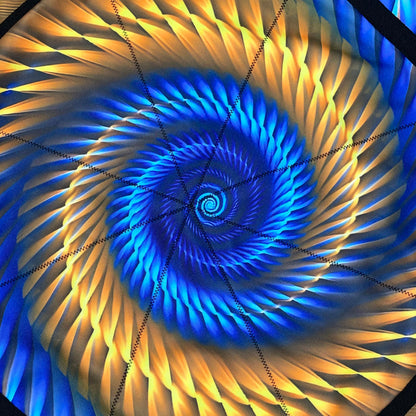 Flowstar Beginners Flow Star Spinning Cloth Easy to Rotate Sided Print Juggling and Skill Toy Fingertip Rotating Flow Toy Dapo Star Yellow&Blue (R02-style2)