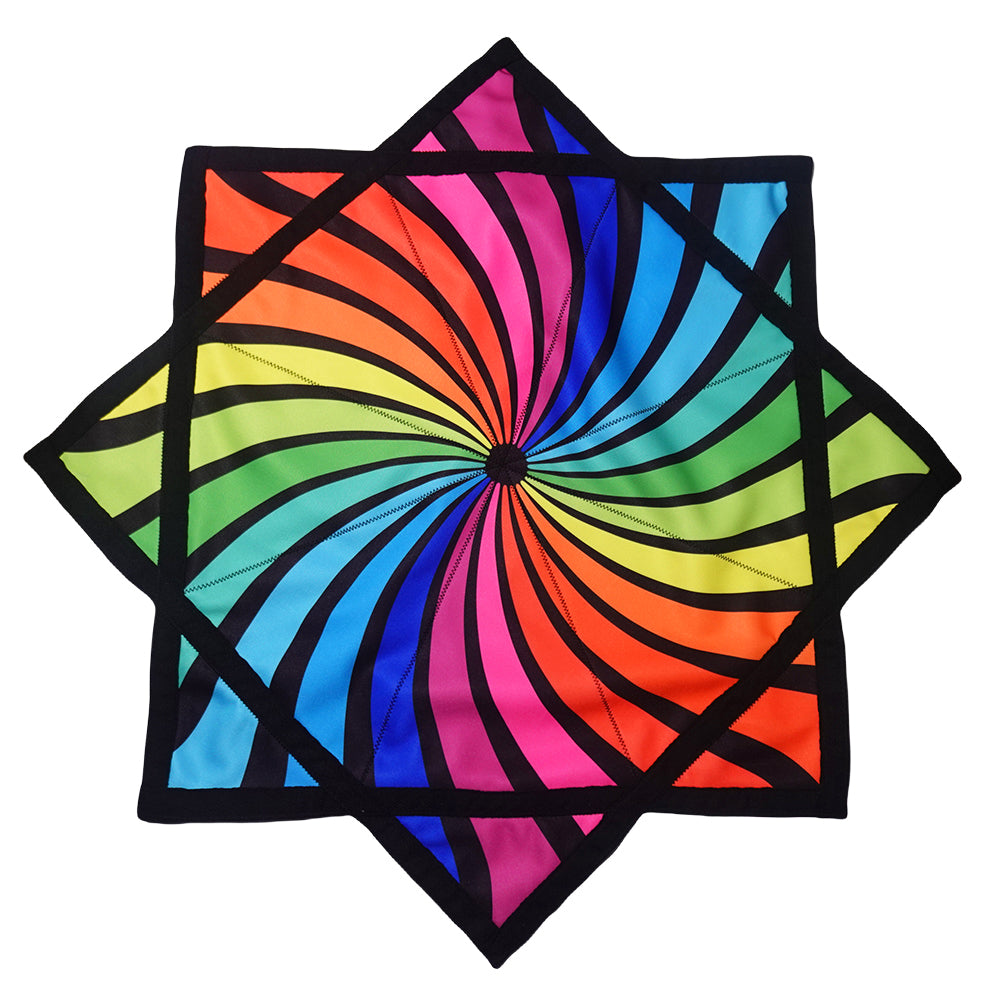 Flowstar Beginners Flow Star Spinning Cloth Easy to Rotate Sided Print Double Stitched Flow Toy Dapo Star Rainbow Vortex (R02-style3)