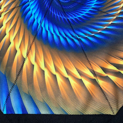 Flowstar Beginners Flow Star Spinning Cloth Easy to Rotate Sided Print Juggling and Skill Toy Fingertip Rotating Flow Toy Dapo Star Yellow&Blue (R02-style2)