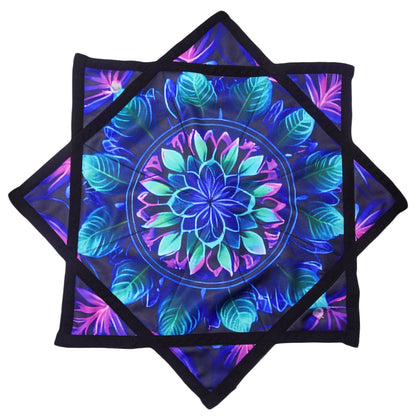 FlowStar Beginners Flow star Spinning Cloth Easy to Rotate Juggling and Skill Toy Dapo Star Fingertip Rotating Blue Mandala (R02-Style4)