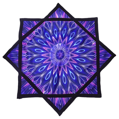 Flowstar Beginners Flow Star Spinning Cloth Easy to Rotate Sided Print Juggling and Skill Toy Dapo Star Starry Blue&Pink (R02-style5)