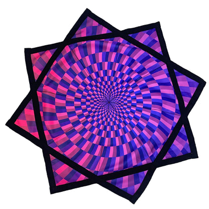 Flowstar Beginners Flow Star Spinning Cloth Easy to Rotate Sided Print Double Stitched Flow Toy Dapo Star Purple (R01-Style1)