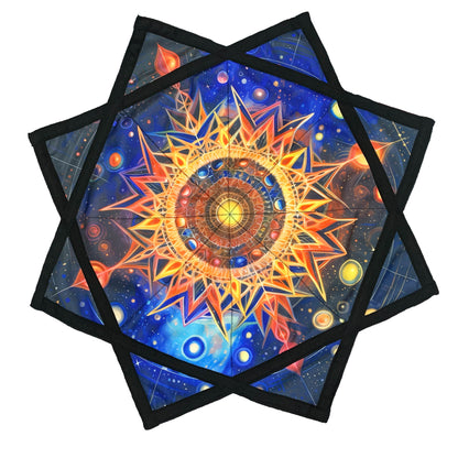 Flowstar Beginners Flow Star Spinning Cloth Easy to Rotate Sided Print Double Stitched Flow Toy Dapo Star Meditation (Style-18)