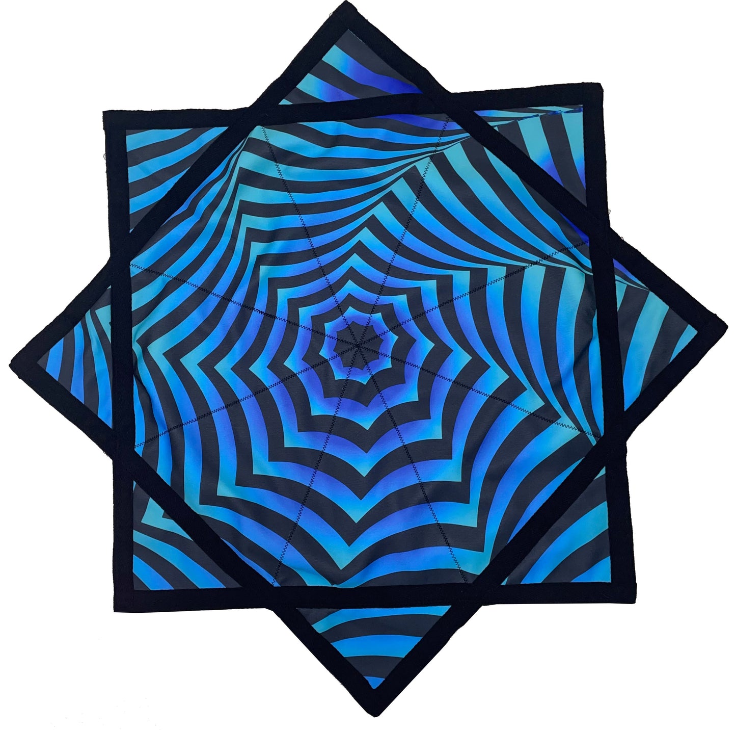 FlowStar Beginners Flow star Spinning Cloth Easy to Rotate Sided Print Juggling and Skill Toy Fingertip Rotating Flow Toy Dapo Star Blue Sea (Style-11)
