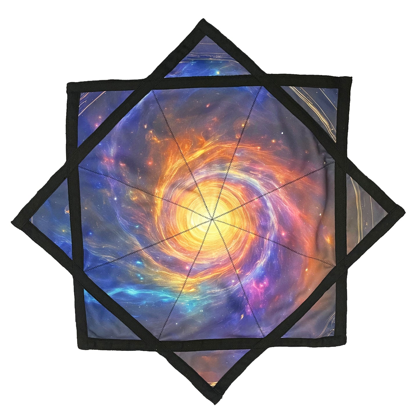 Flowstar Beginners Flow Star Spinning Cloth Easy to Rotate Sided Print Juggling and Skill Toy Dapo Star Starry Sky Meditation (Style-14)