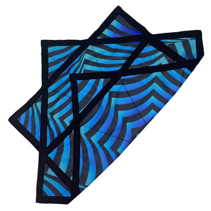 FlowStar Beginners Flow star Spinning Cloth Easy to Rotate Sided Print Juggling and Skill Toy Fingertip Rotating Flow Toy Dapo Star Blue Sea (Style-11)