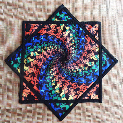 Flowstar UV reaction Flow Star Spinning Cloth Easy to Rotate  ingertip Rotating Flow Toy Juggling Toy Dapo Star (Colorful Bear)