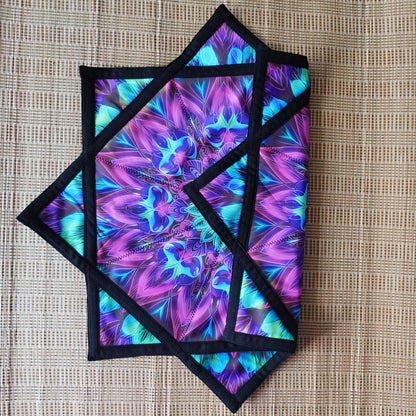 FlowStar (UV Reactive)Flow star Spinning Cloth Beginners Juggling and Skill Toy Easy to Rotate Double Sided Printing Dapo Star(R05-style2)