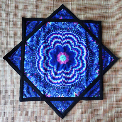 FlowStar (UV Reactive) Spinning Cloth Easy to Rotate Sided Print Double Stitched Flow Toy Fingertip Dapo Star (R05-Style6)