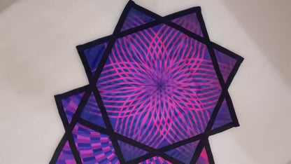 Flowstar Beginners Flow Star Spinning Cloth Easy to Rotate Sided Print Juggling and Skill Toy Fingertip Rotating Flow Toy Dapo Star (Style-5)